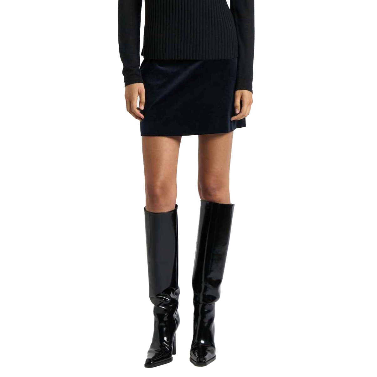 Cue Stretch Velvet Mini Skirt